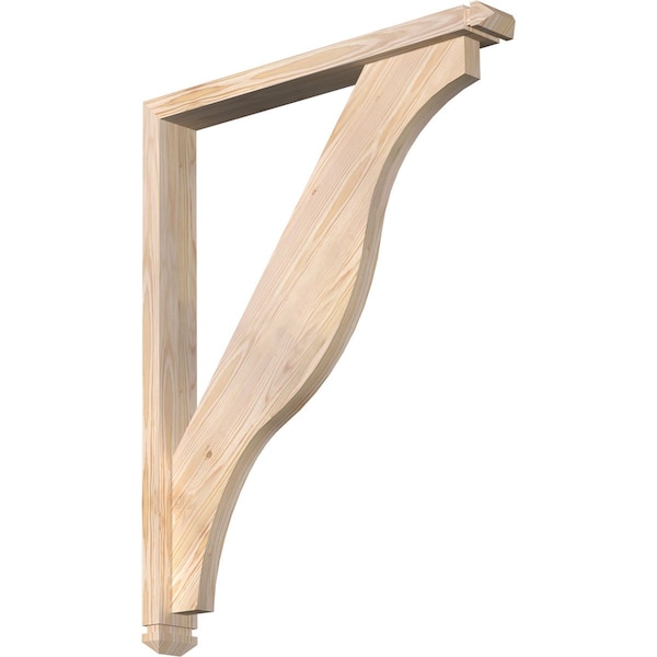 Ekena Millwork Funston Arts and Crafts Smooth Bracket w/ Offset Brace, Douglas Fir, 3 1/2"W x 28"D x 36"H BKT0402X28X36FST03SDF - main